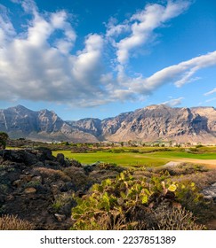 Green grass area in golf resort of Buenavista del Norte, Tenerife, Canary Islands - Shutterstock ID 2237851389