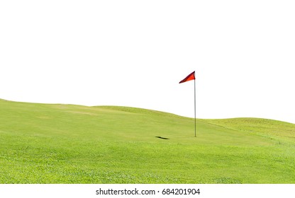 Green Grass On A Golf Field Isolated.