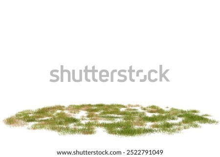 Green grass patch isolated on white background