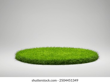 green grass podium circle background