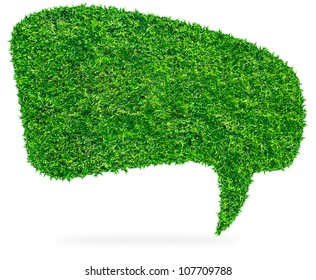 Green grass Speech Bubble, isolated on white background (Save Paths For design work) - Powered by Shutterstock