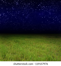 Green Grass And Star Night