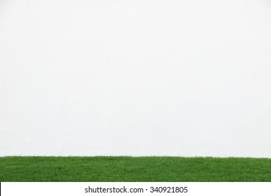 Green Grass And White Wall
