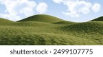 Green Grassy Hills Under Blue Sky