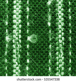 Green hand weaving matting tweed fabric texture. Closeup square fragment  - Shutterstock ID 535547338