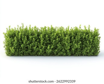 Un seto verde está aislado contra un fondo blanco. 