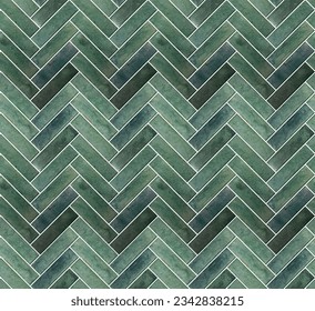  green herringbone seamless tiles pattern 