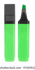 Green Highlighter Isolated On White Background