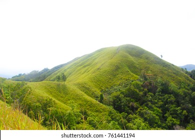 Green Hill Landscape Scenery With Breathtaking Views Over The Horizon On A Summer Day