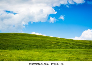 Green hills, blue sky