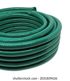 Green Hose On A White Background