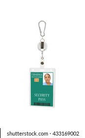 Green Hospital Staff Security Pass I.D. Badge Isolated On White Background