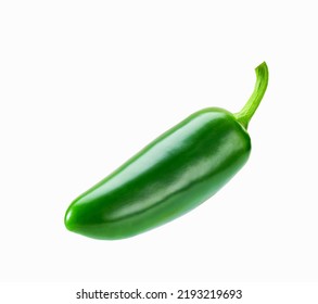 green jalapeno chili pepper isolated on white background,with clipping path.