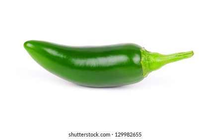 green Jalapeno pepper isolated on white