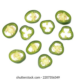 Green Jalapeno Pepper On White Background