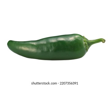 Green Jalapeno Pepper On White Background