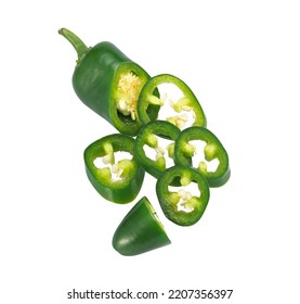 Green Jalapeno Pepper On White Background