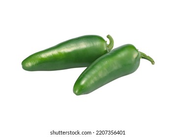 Green Jalapeno Pepper On White Background