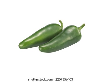 Green Jalapeno Pepper On White Background