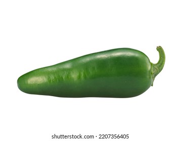 Green Jalapeno Pepper On White Background