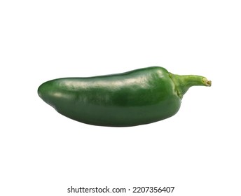 Green Jalapeno Pepper On White Background