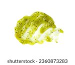 Green Jam Isolated, Sweet Kiwi Confiture Smear, Gooseberry Marmalade Blot, Green Tomato Jam Drops, Syrup Sauce Splash, Green Marmalade Spot on White Background