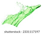 green juice splash on white background