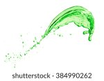 green juice splash on white background