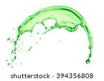 green juice splash on white background