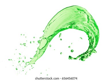 Green Juice Splash On White Background