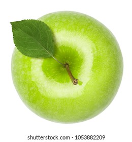 Green juicy apple isolated on white background, clipping path