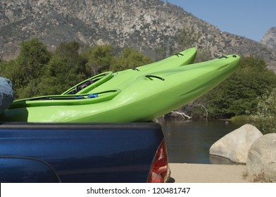 Green Kayaks Kept In Car