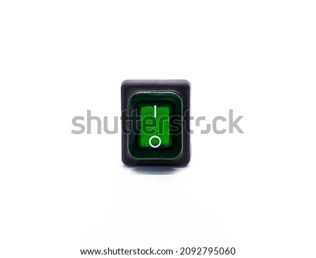 Green key switch on white background