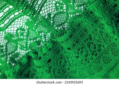 Green Knitted Lace Triangular Scarf, Shawl, Autumn Winter Scarf, Hood, Wedding Accessories Project Ideas, Designer Fashion Accessories. Texture