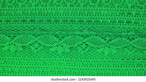 Green Knitted Lace Triangular Scarf, Shawl, Autumn Winter Scarf, Hood, Wedding Accessories Project Ideas, Designer Fashion Accessories. Texture