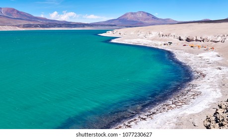 Green Lagoon or Laguna Verde. The six thousand peaks road, San Francisco Pass. The pass connects the Argentinian province of Catamarca with the Atacama Region in Chile - Powered by Shutterstock