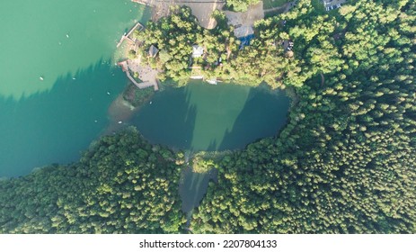 Green Lake. Lithuania Nature. Drone View.