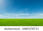 Green Land, Blue Sky, Summer Sunny Day Background, Wide View Of Lawn Hill and Blue Sky