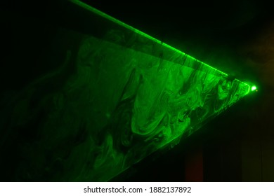 Green Lasers For Show In Smoke