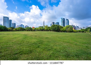 Green Lawn With Modern Building In Shenzhen China