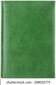 Green leather notebook isolated on white background
