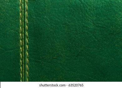 Green Leather With Seam