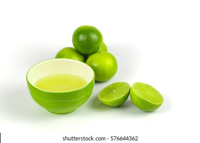 green lemon with freshly squeezed lime juice 