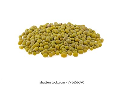 Green Lentils Isolated On White Background