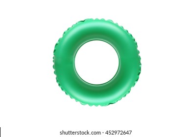 Green lifesaver for kid  isolated on white