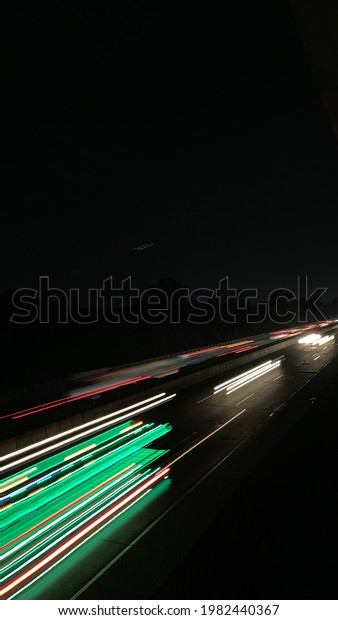 Green light at the\
highway