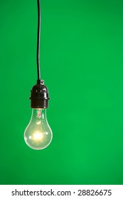 Green Light Isolated Hanging In The Studio