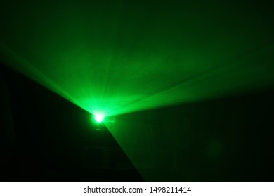 Green Light Lazer Black Background