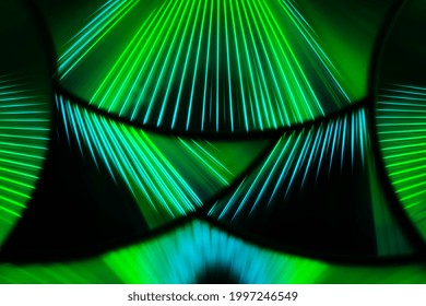 green light rays reflection on cd surface