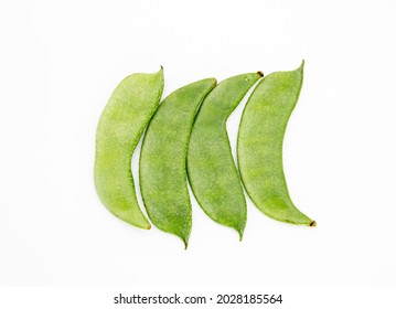 Green Lima Beans Or Hyacinth Beans Isolate On White Background